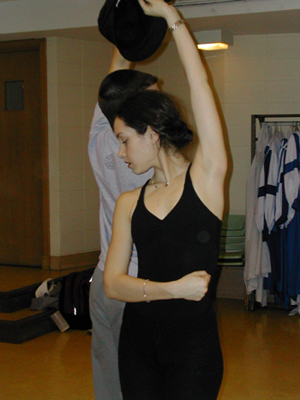 Members of the 2002 Dolphin Show during a dance rehearsal